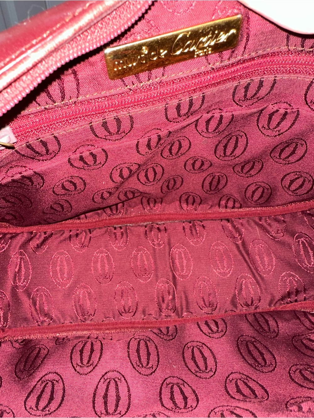 Vintage Cartier Must Burgundy Leather Hobo Bag - Picture 13 of 14